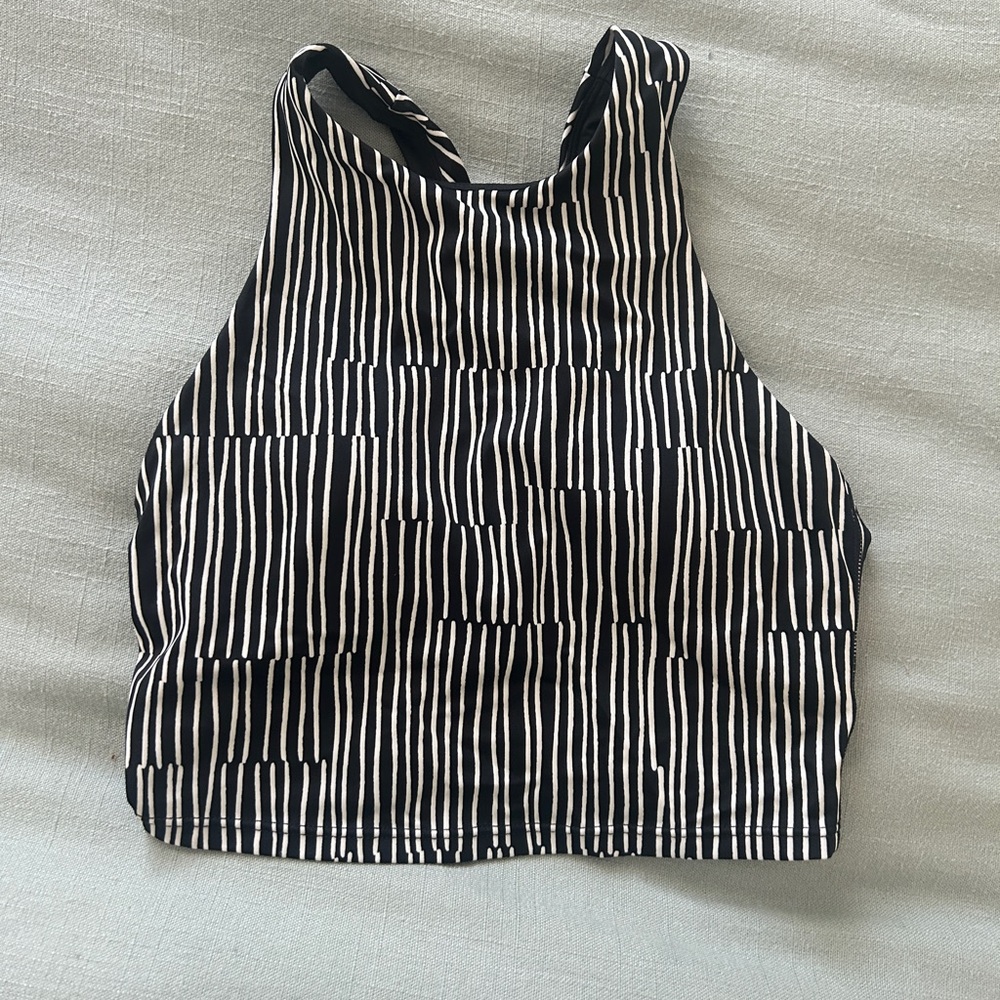 Athleta Black and White Striped Top